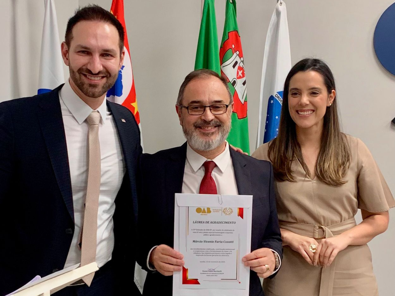 Cozatti é homenageado na celebração aos 65 anos da OAB